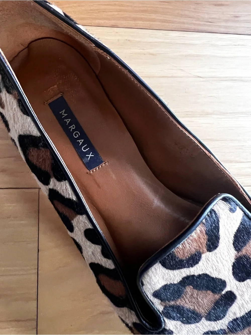 Margaux Leopard Print Loafers in Tan and Black